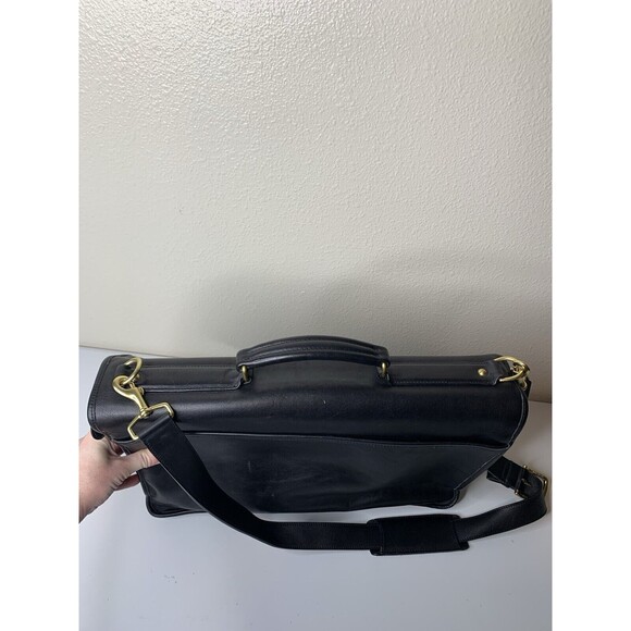 Coach Black Leather Shoulder Strap Double Closure Briefcase Bag F2S-5310 - Picture 5 of 13